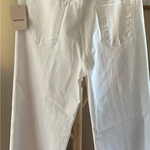 MOTHER Women's White Flare Jeans